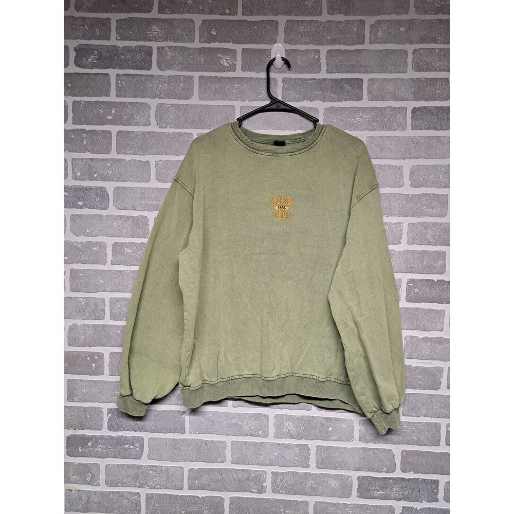 Urban Outftters Forest Green Logo Crew‎ Neck Unisex Sweatshirt Y2K Size Medium - Picture 2 of 10